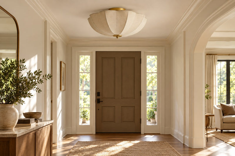 Brielle Flush Mount in a styled home interior | Alorenlamp