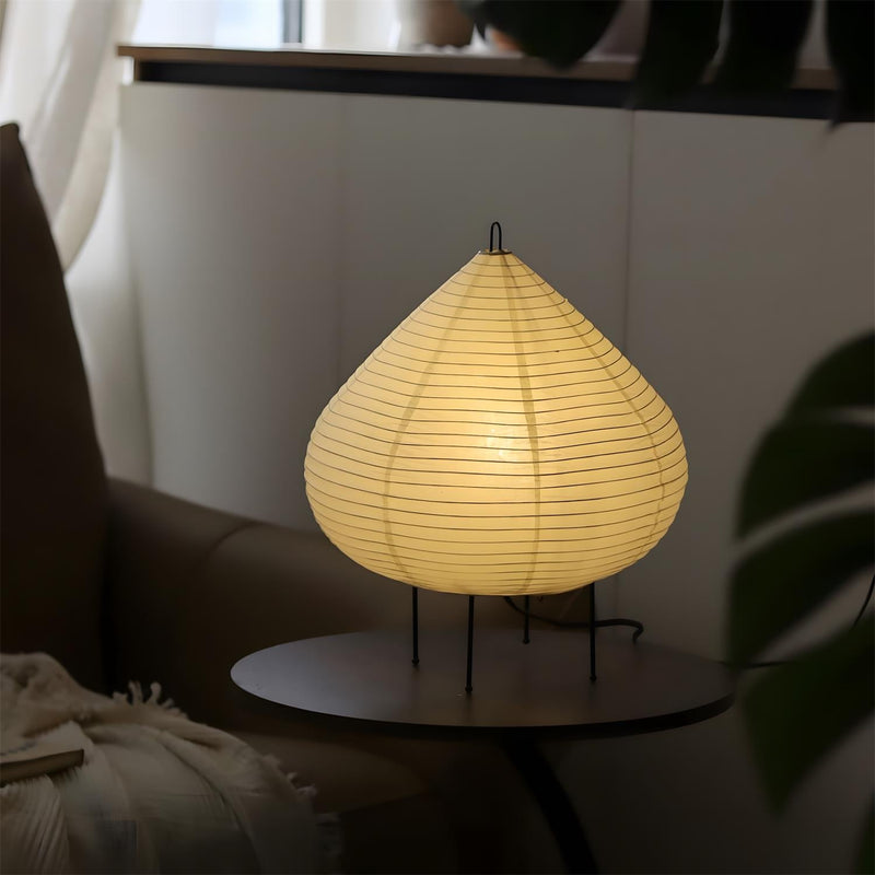 Velune Teardrop Paper Table Lamp — Black & White