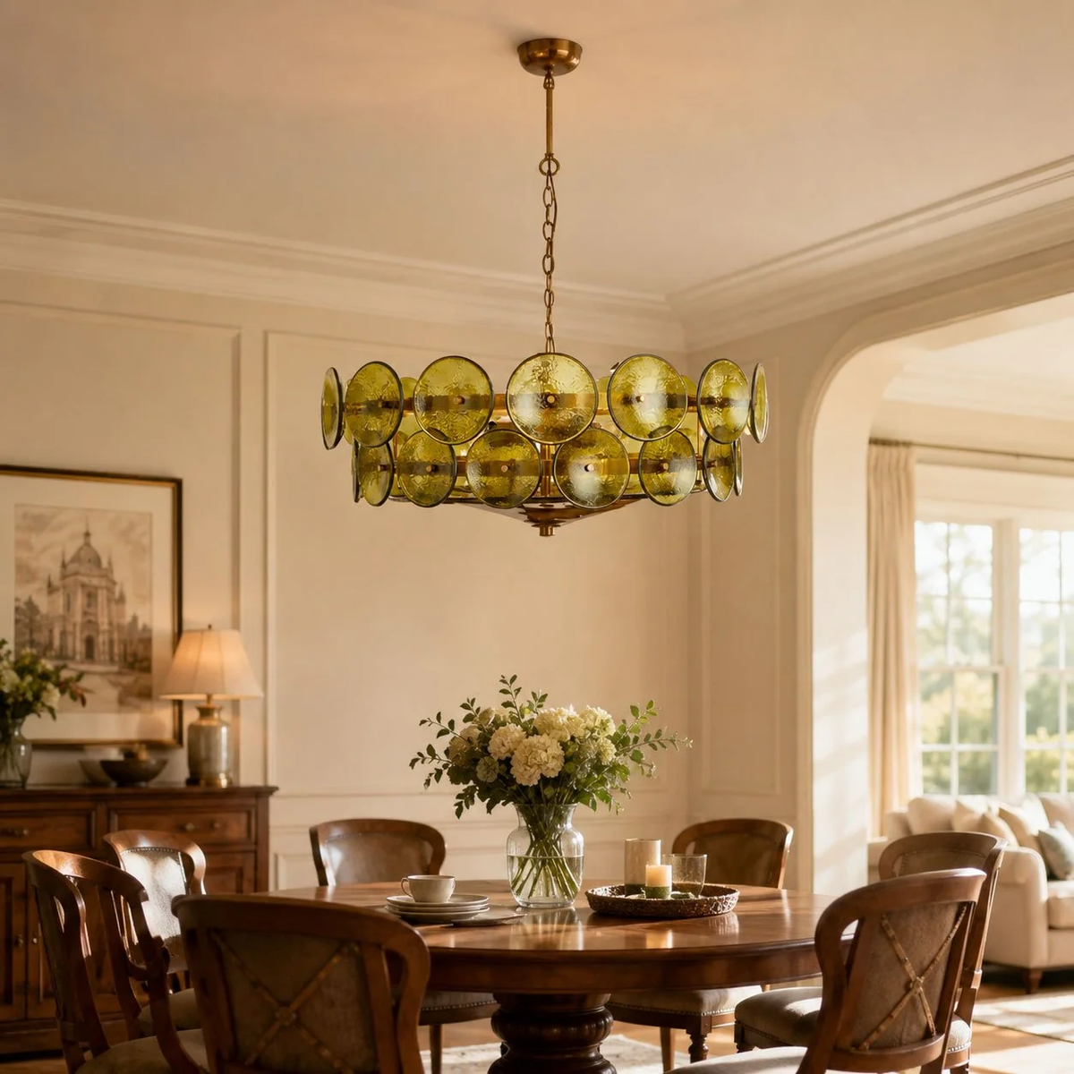 Solerin Floating Disc Glass Chandelier