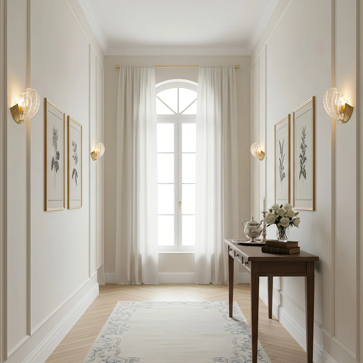 Nerelle Scalloped Glass Wall Sconce