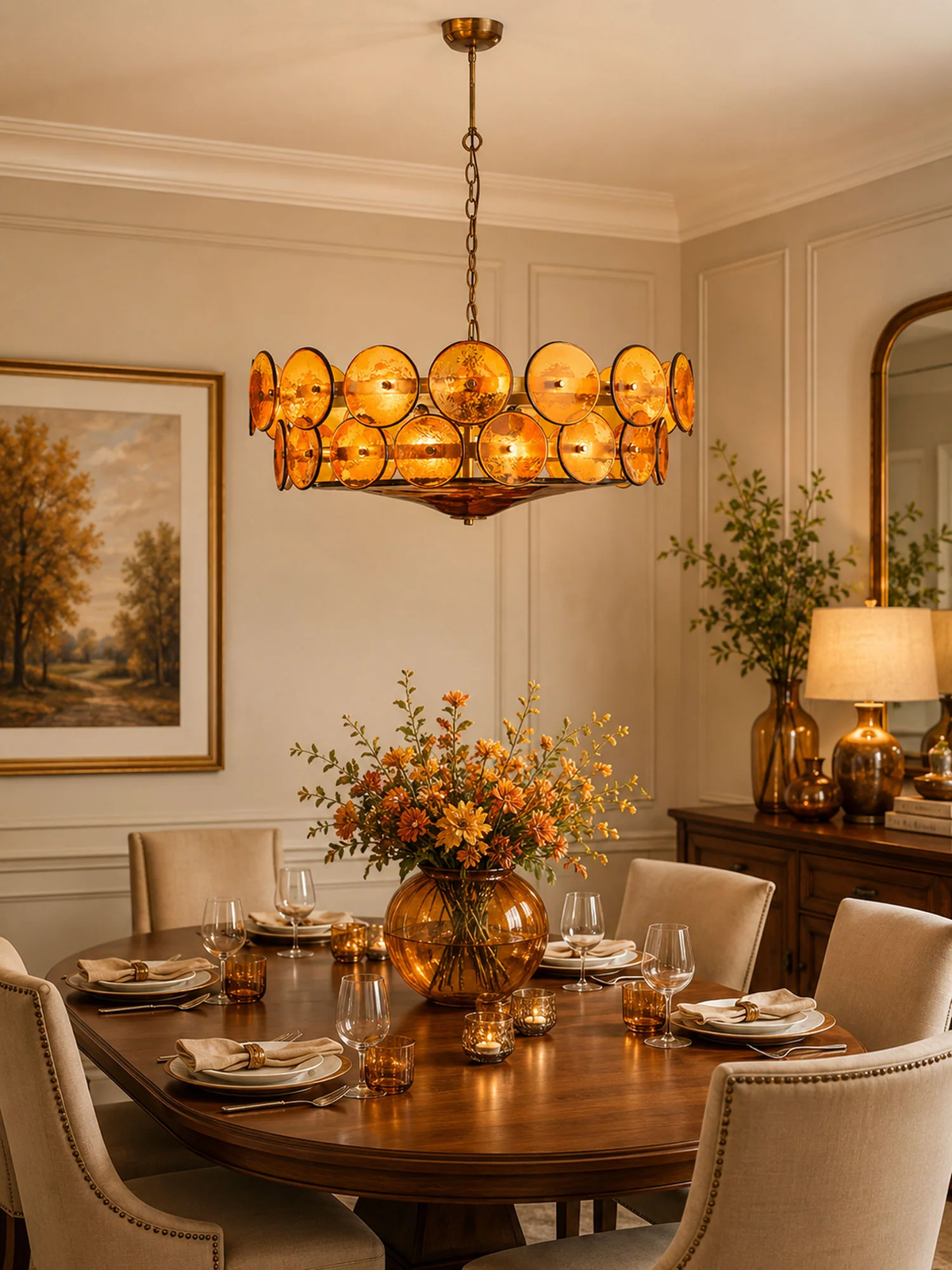 Solerin Floating Disc Glass Chandelier