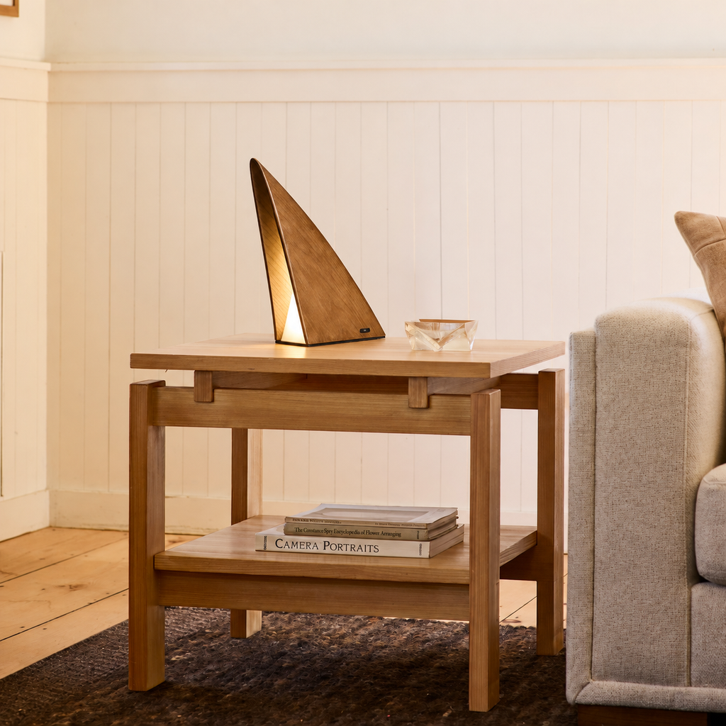 Triangular Wood Rechargeable LED Table Lamp