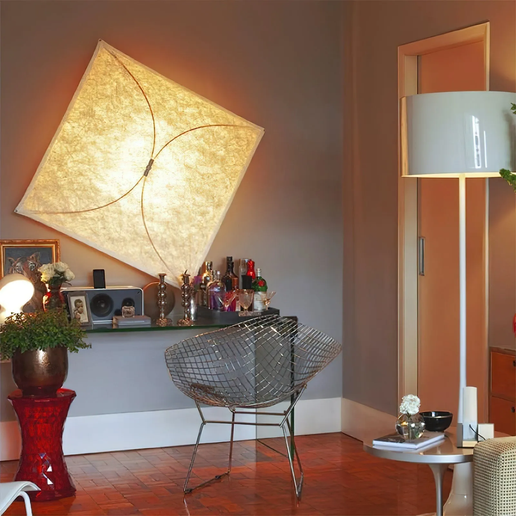Kite Sculptural Paper Plug-In Wall Lamp