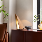 Triangular Wood Rechargeable LED Table Lamp
