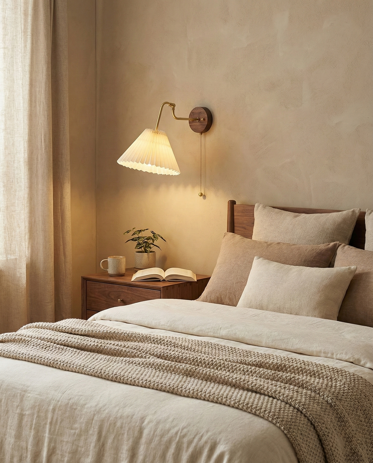 Aine Pleated Wood Wall Lamp — product view 17