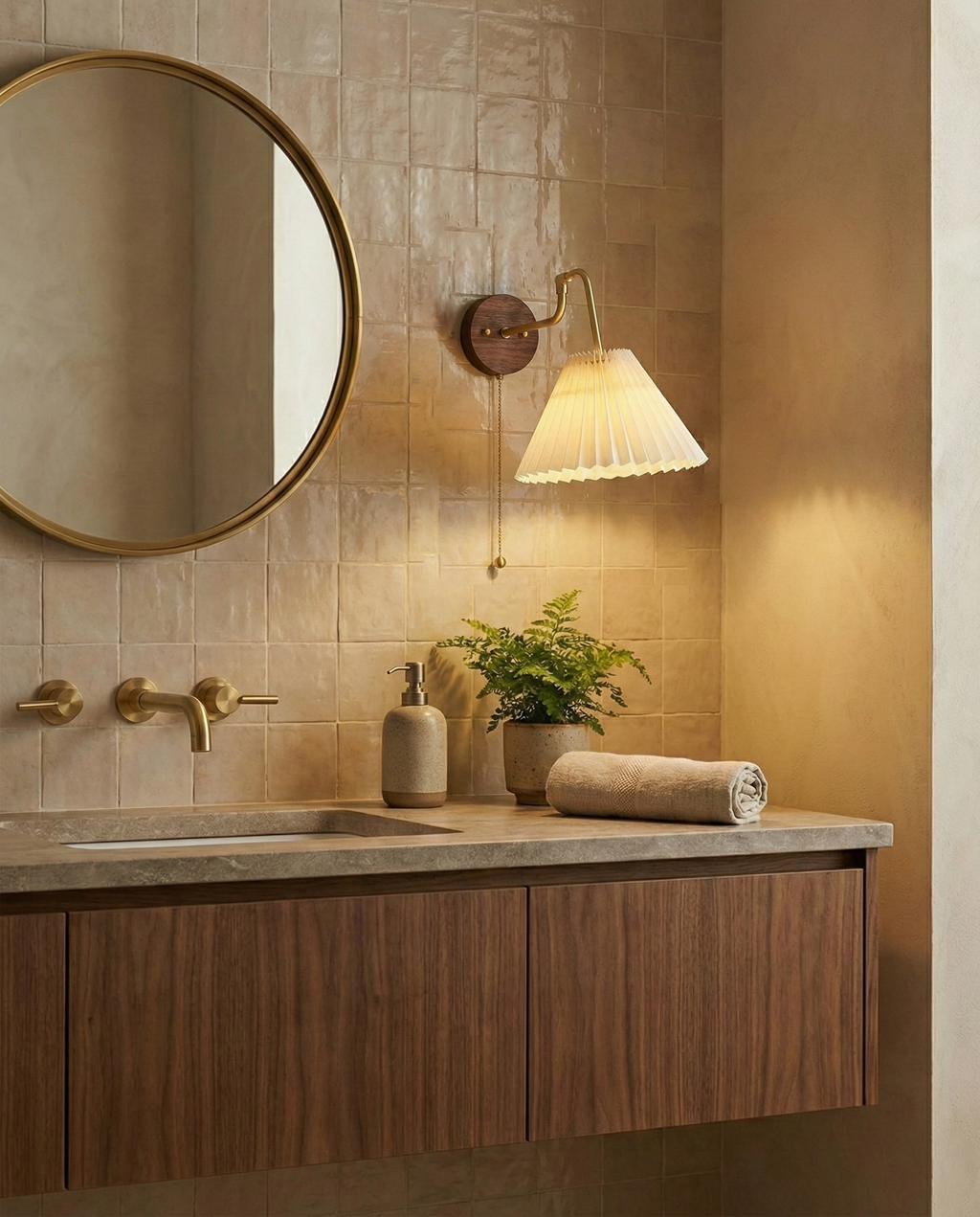 Aine Pleated Wood Wall Lamp — product view 11