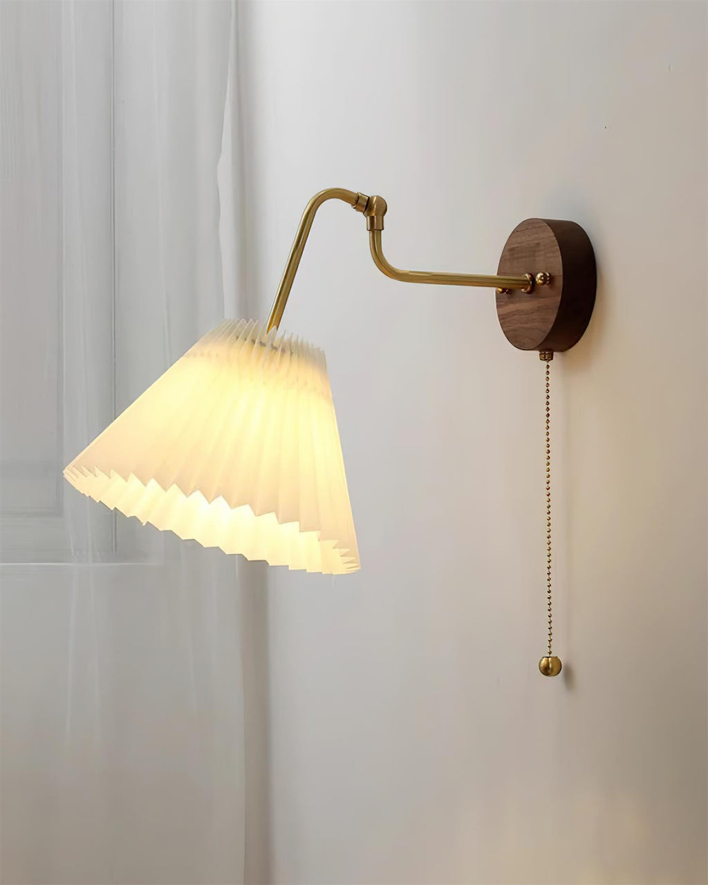 Aine Pleated Wood Wall Lamp — product view 3