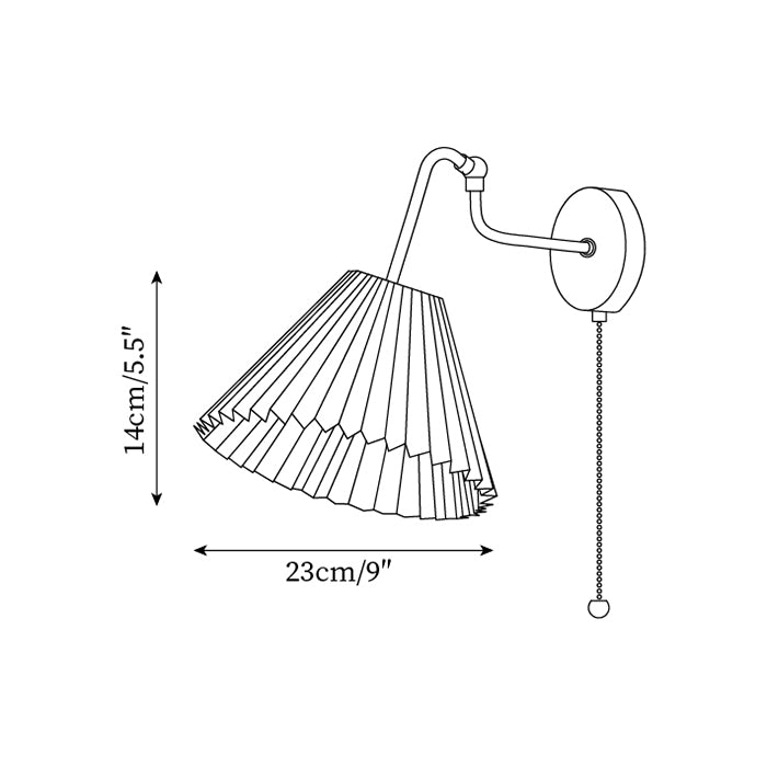 Aine Pleated Wood Wall Lamp — product view 5