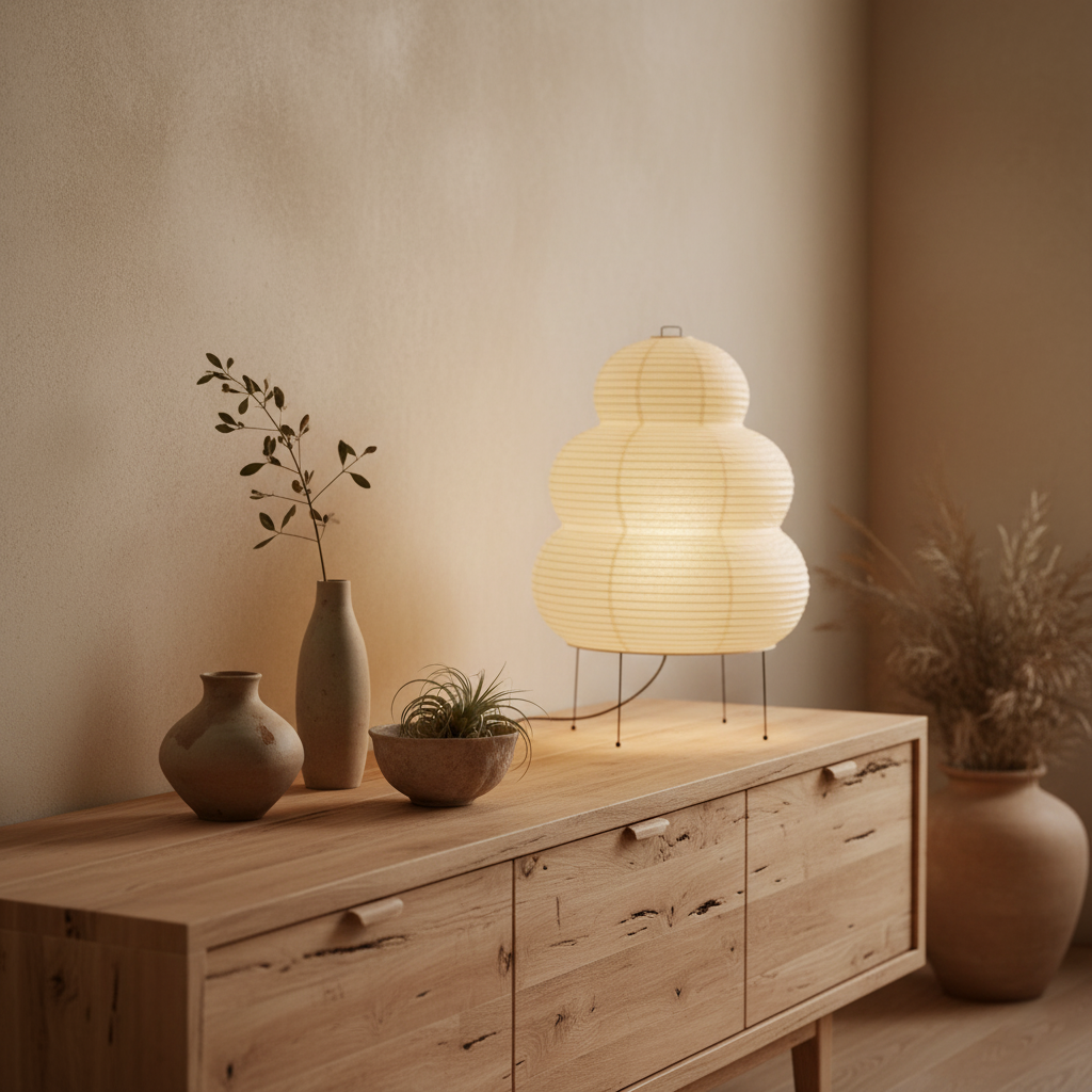 Rice Paper Table Lamp R19 — product view 6