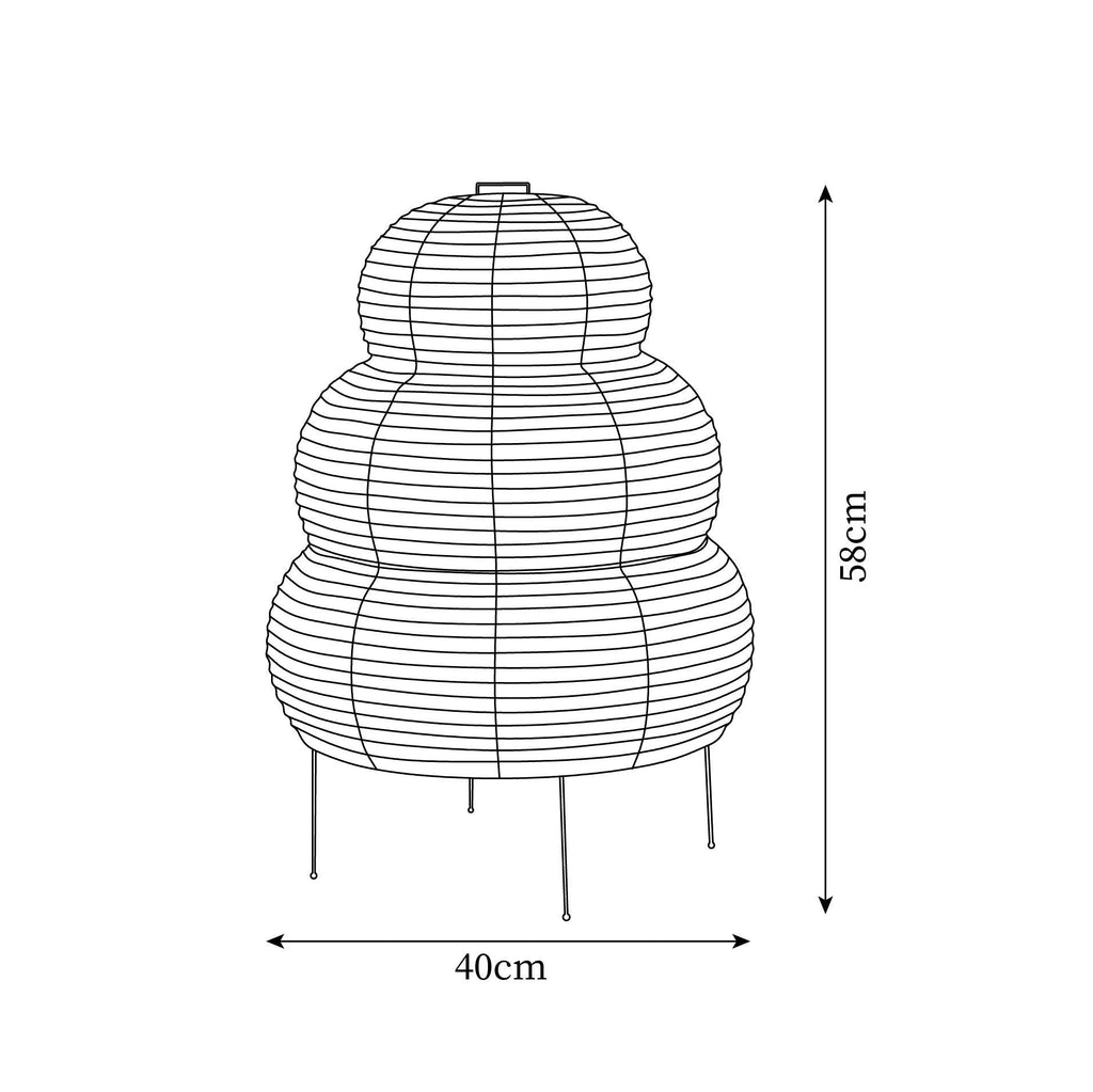 Rice Paper Table Lamp R19 — product view 5
