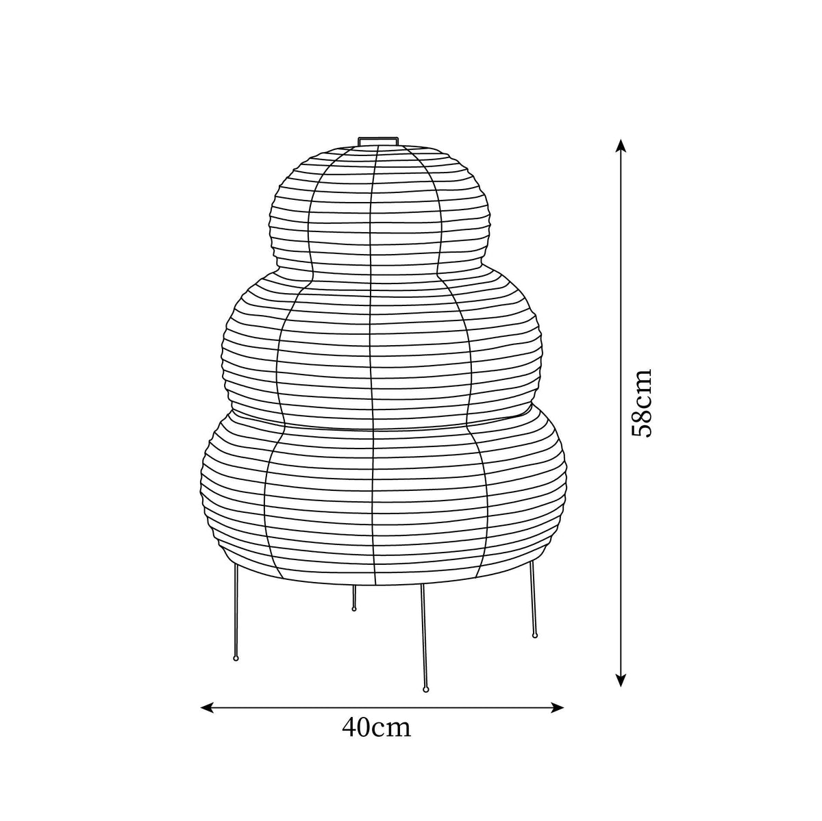 Rice Paper Table Lamp R19 — product view 5
