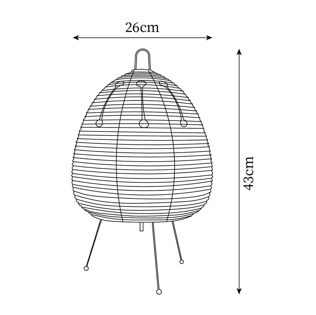 Rice Paper Table Lamp R22 — product view 5