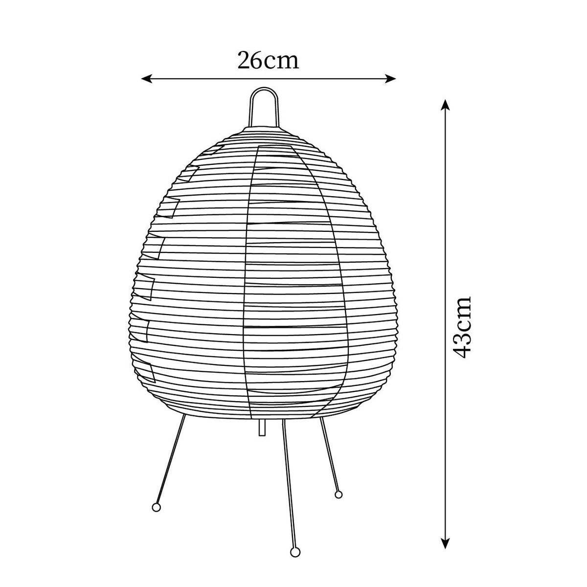 Rice Paper Table Lamp R22 — product view 6