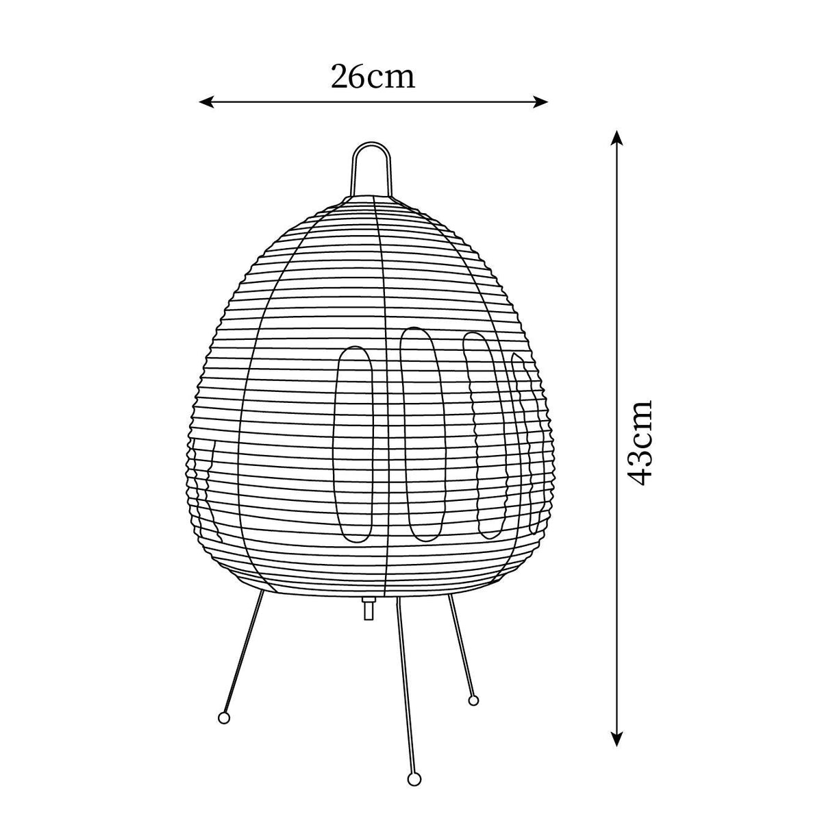 Rice Paper Table Lamp R22 — product view 8