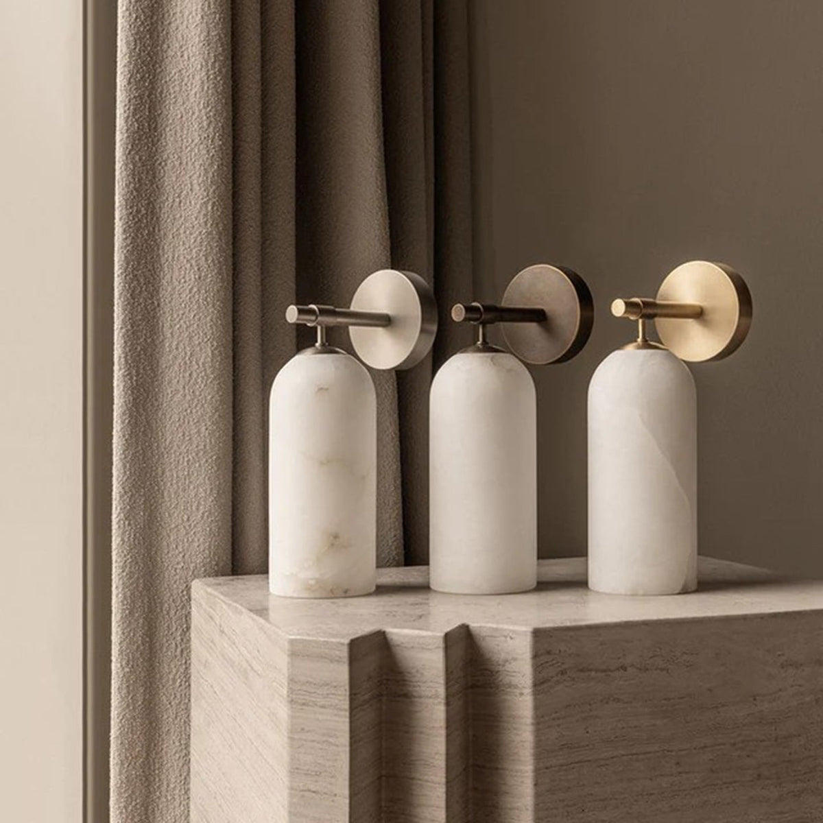 Alabaster Pillar Wall Sconce