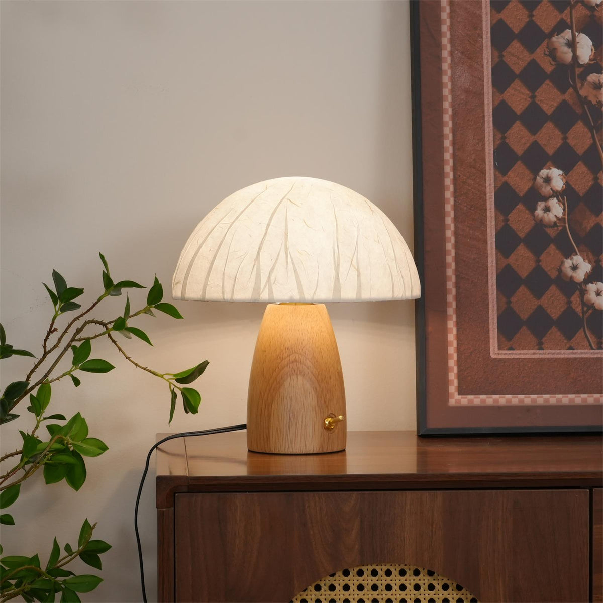 Alice Mushroom Wood Table Lamp — product view 2