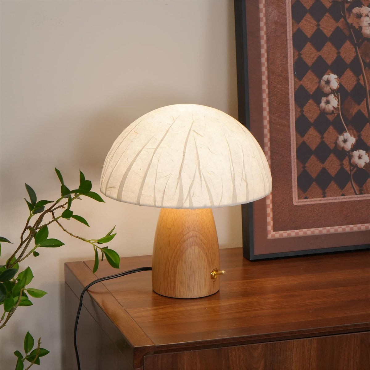 Alice Mushroom Wood Table Lamp — product view 3