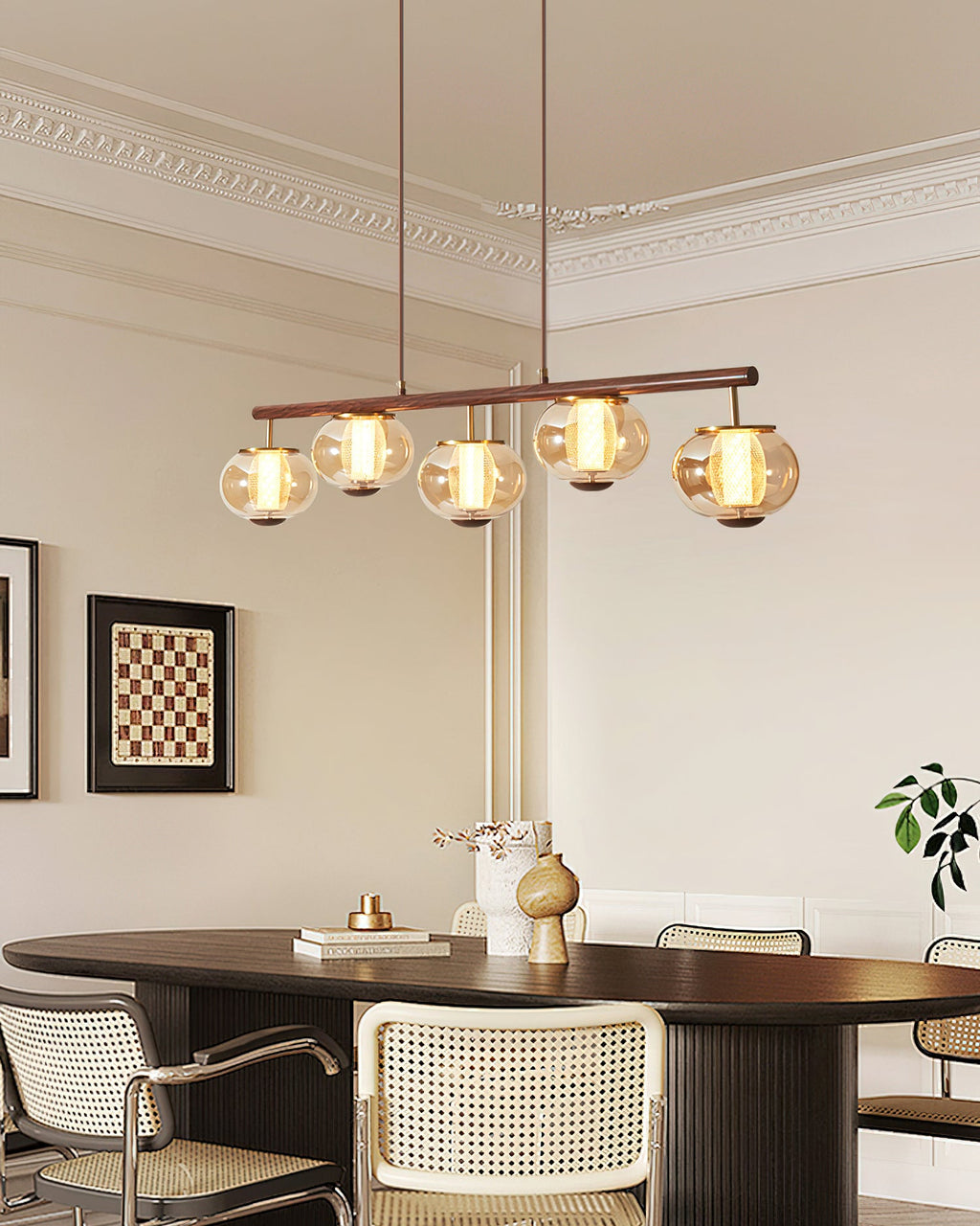 Amber Glass Chandelier — product view 7