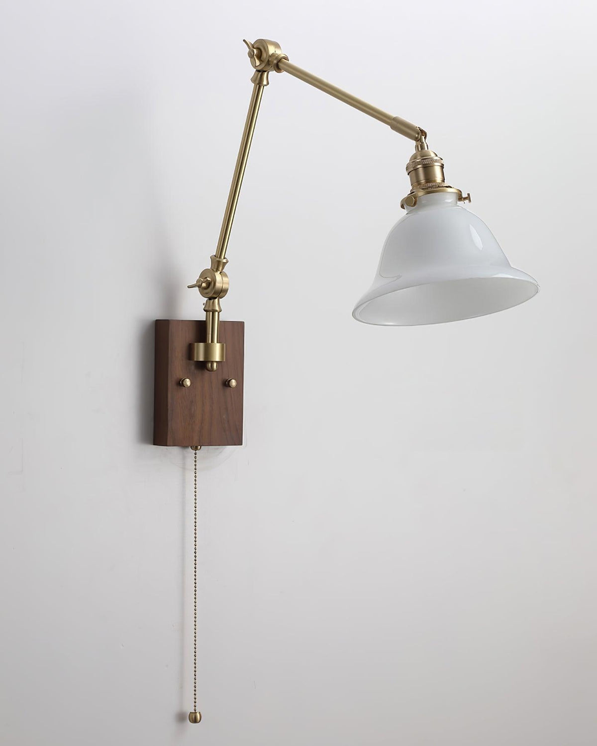 Banker Swing Arm Wood Wall Light — product view 8