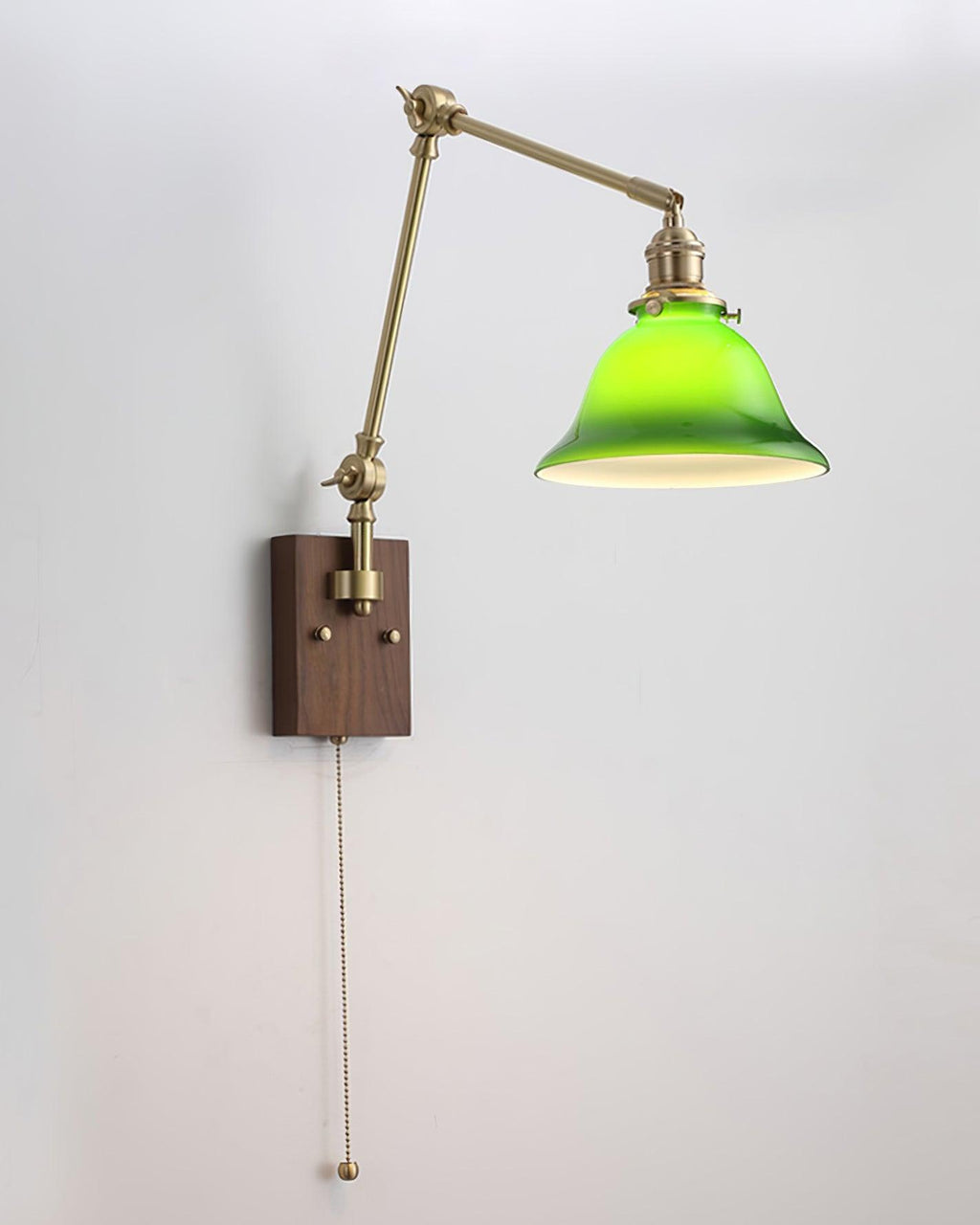 Banker Swing Arm Wood Wall Light — product view 9