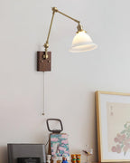 Banker Swing Arm Wood Wall Light — product view 10