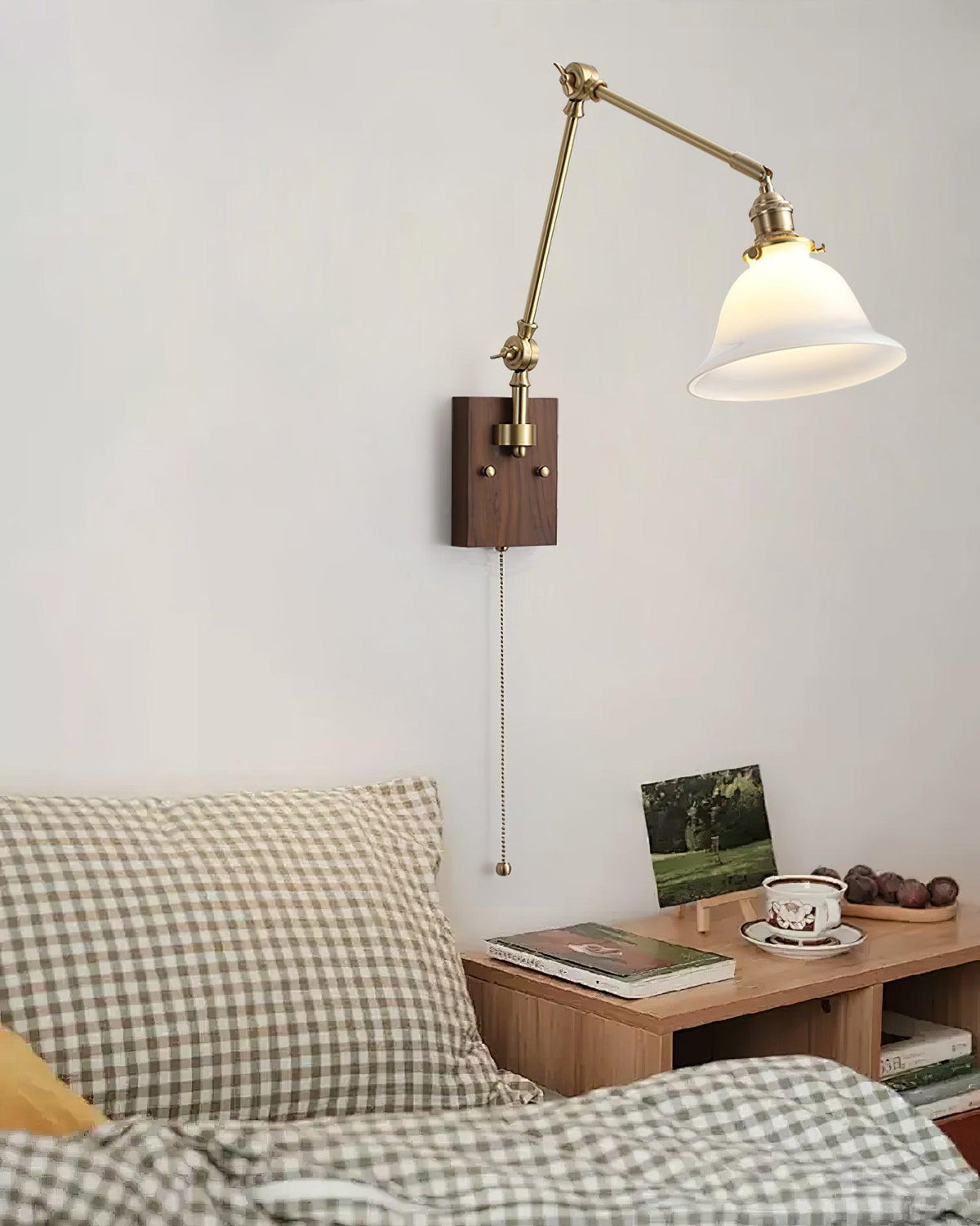 Banker Swing Arm Wood Wall Light — product view 15
