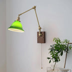 Banker Swing Arm Wood Wall Light — product view 2