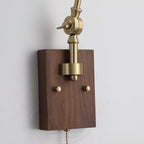 Banker Swing Arm Wood Wall Light — product view 19