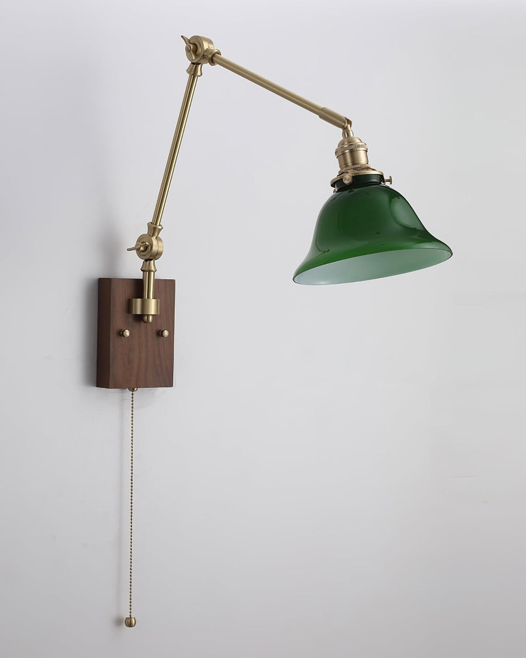 Banker Swing Arm Wood Wall Light — product view 4