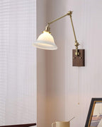 Banker Swing Arm Wood Wall Light — product view 6
