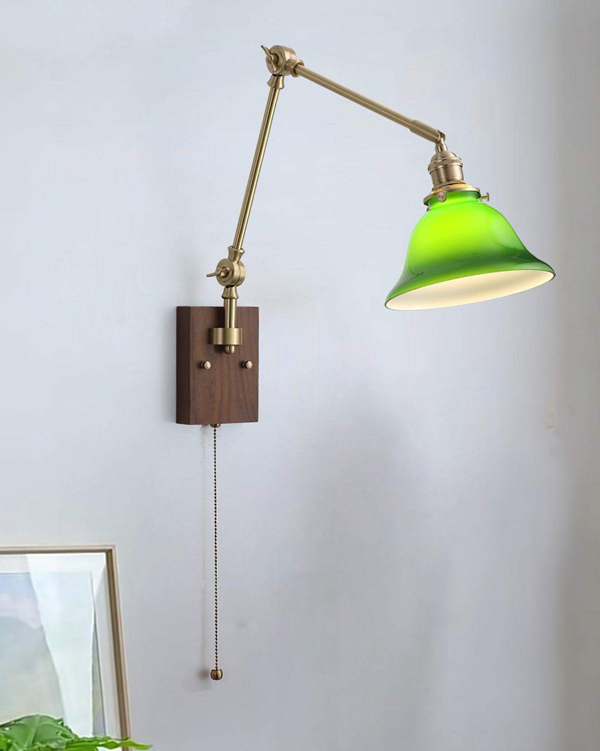 Banker Swing Arm Wood Wall Light — product view 7
