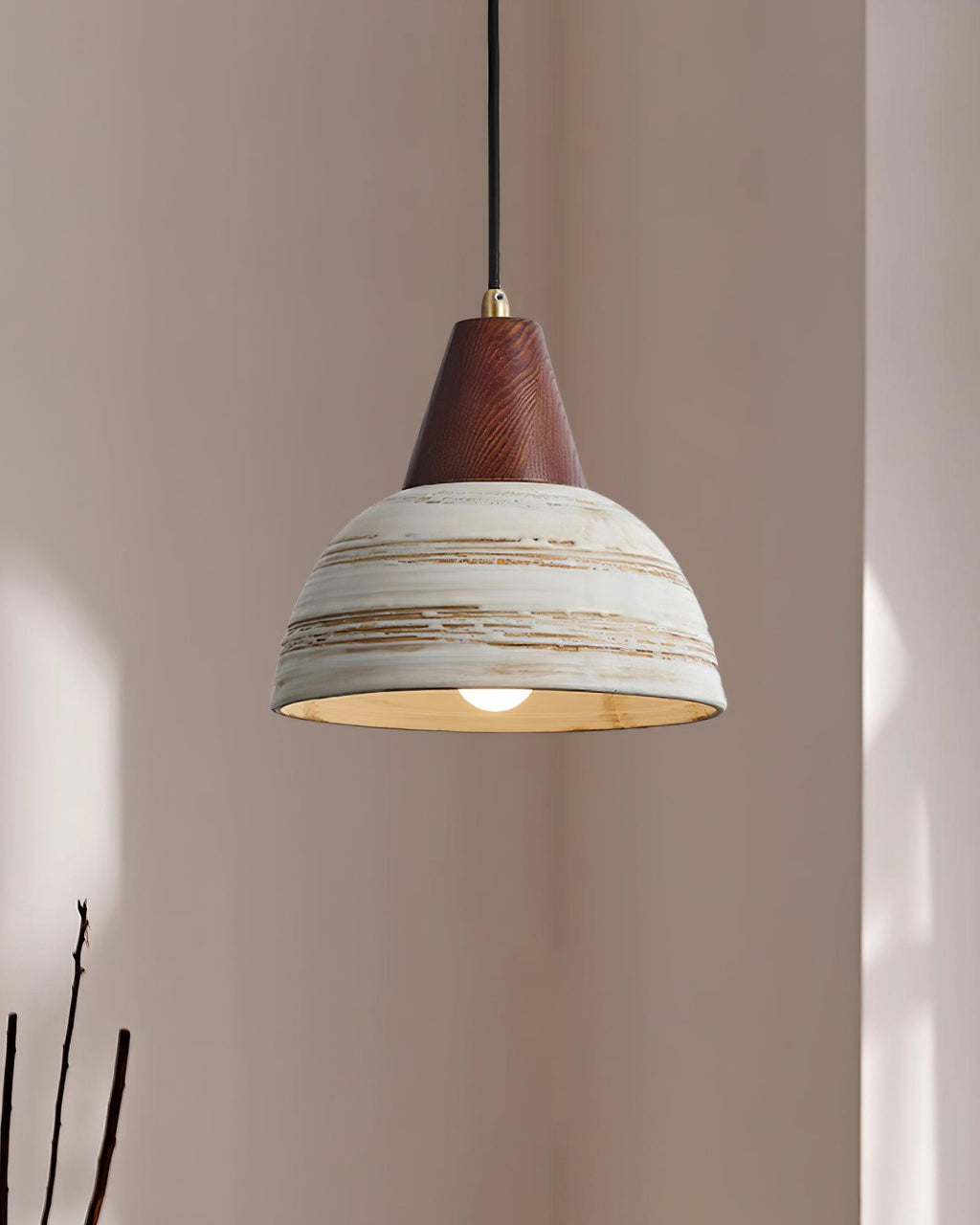 Beata Ceramics Wood Pendant Lamp — product view 9