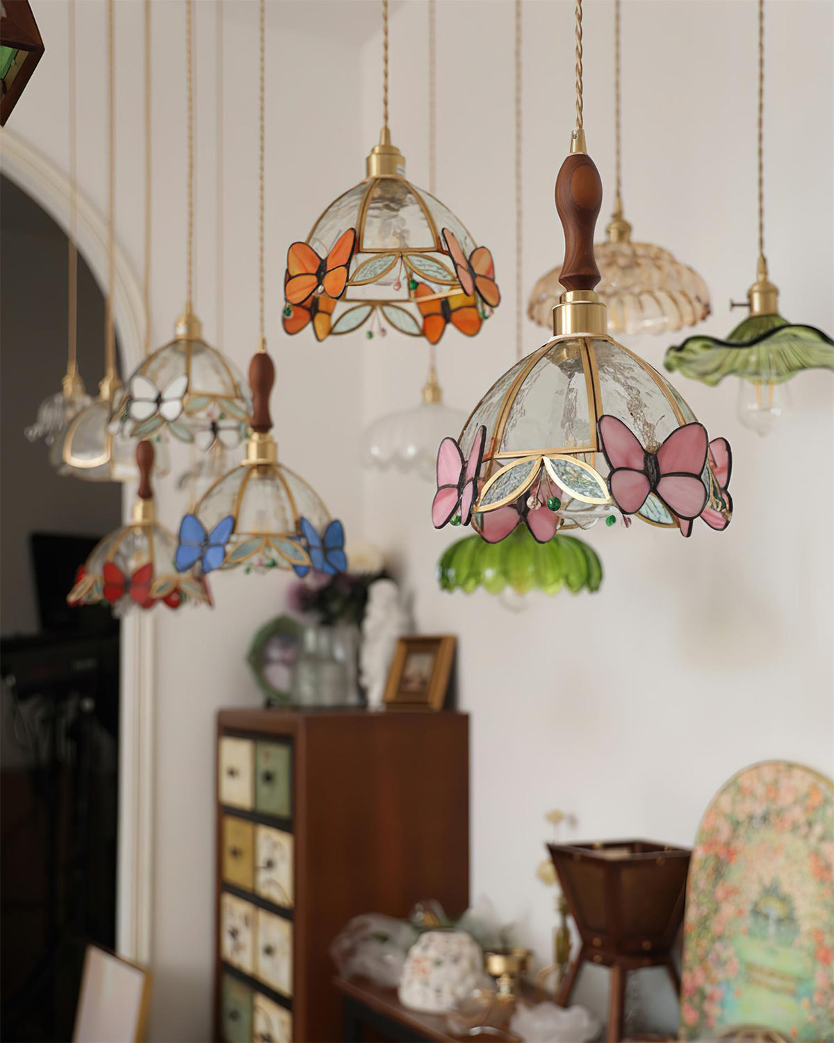 Butterfly Jewel Glass Pendant Lamp — product view 4