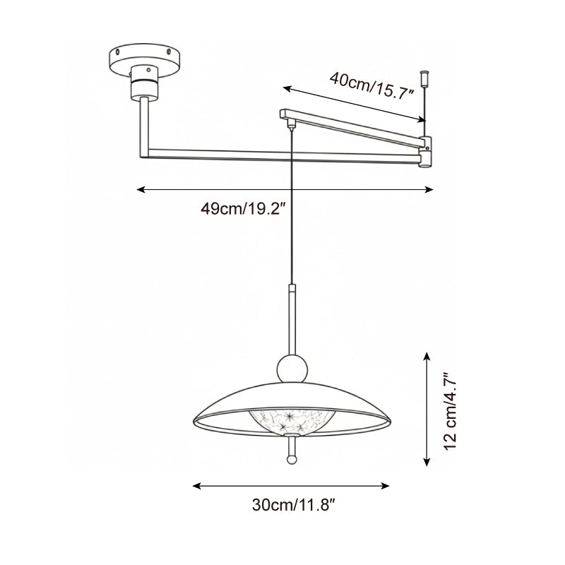 Calviro Swing Arm Metal Pendant Lamp — product view 5