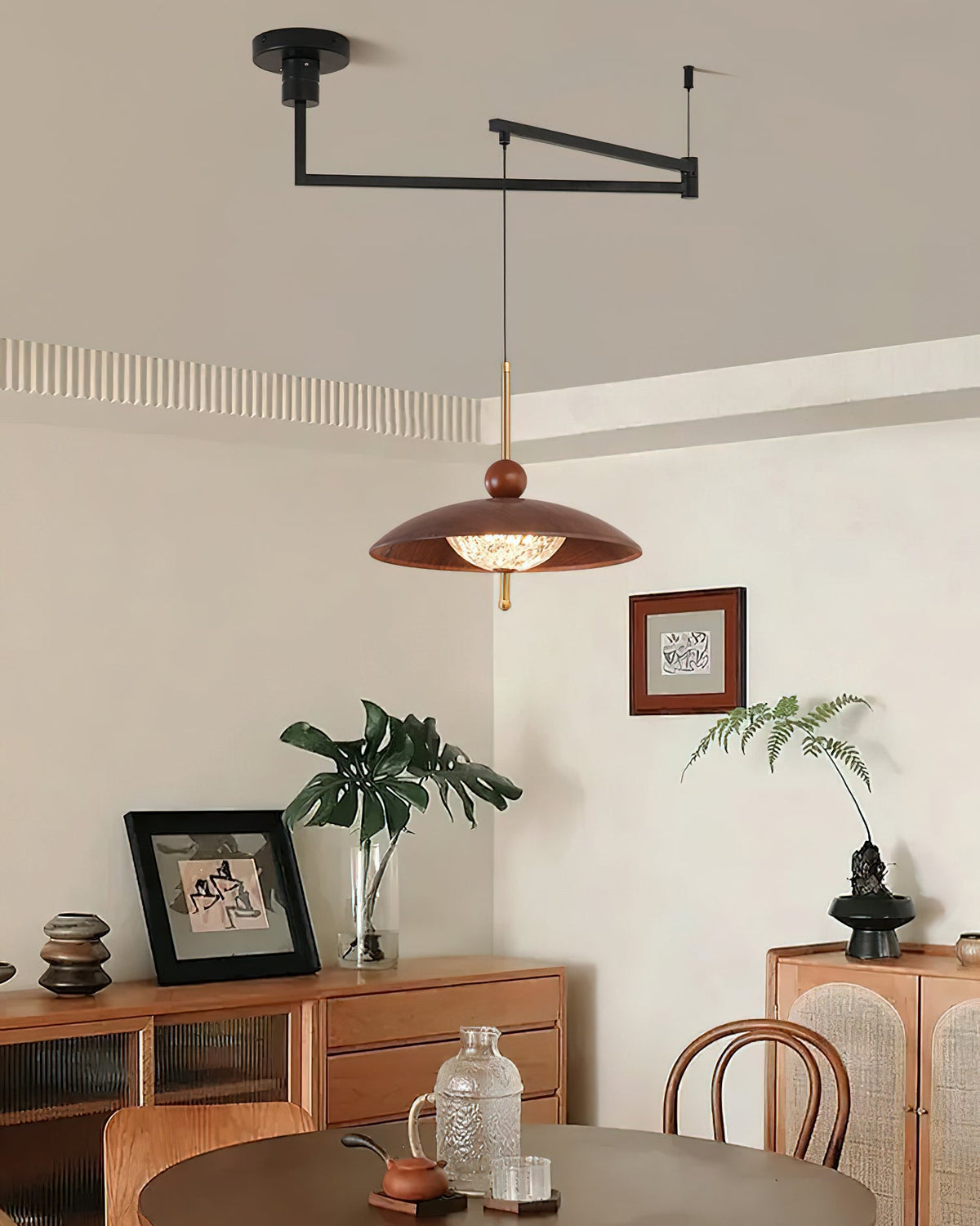 Calviro Swing Arm Metal Pendant Lamp — product view 3