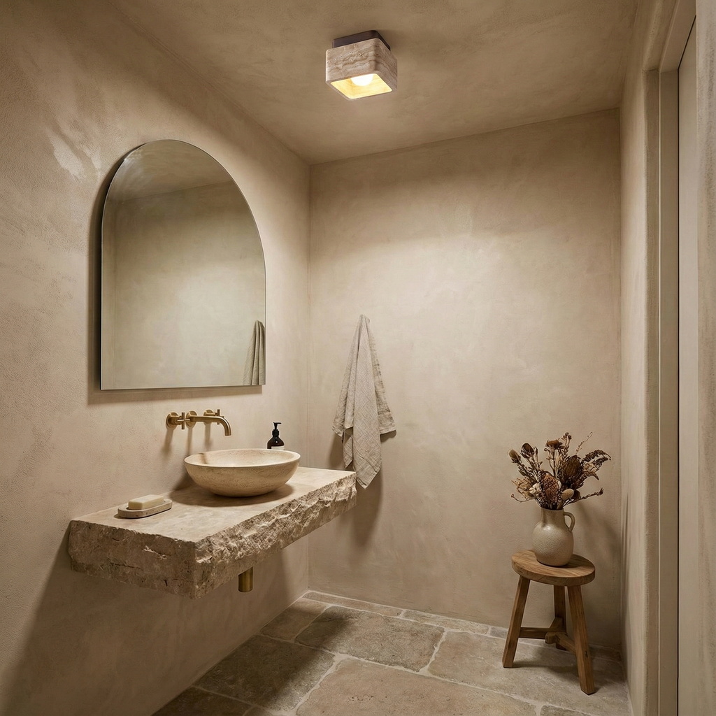Carso Travertine Ceiling Light — product view 10