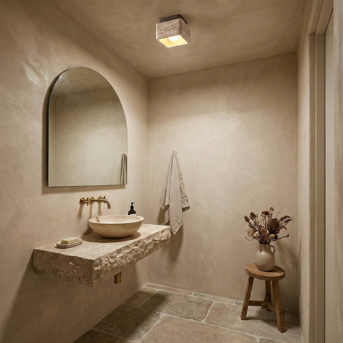 Carso Travertine Ceiling Light — product view 10