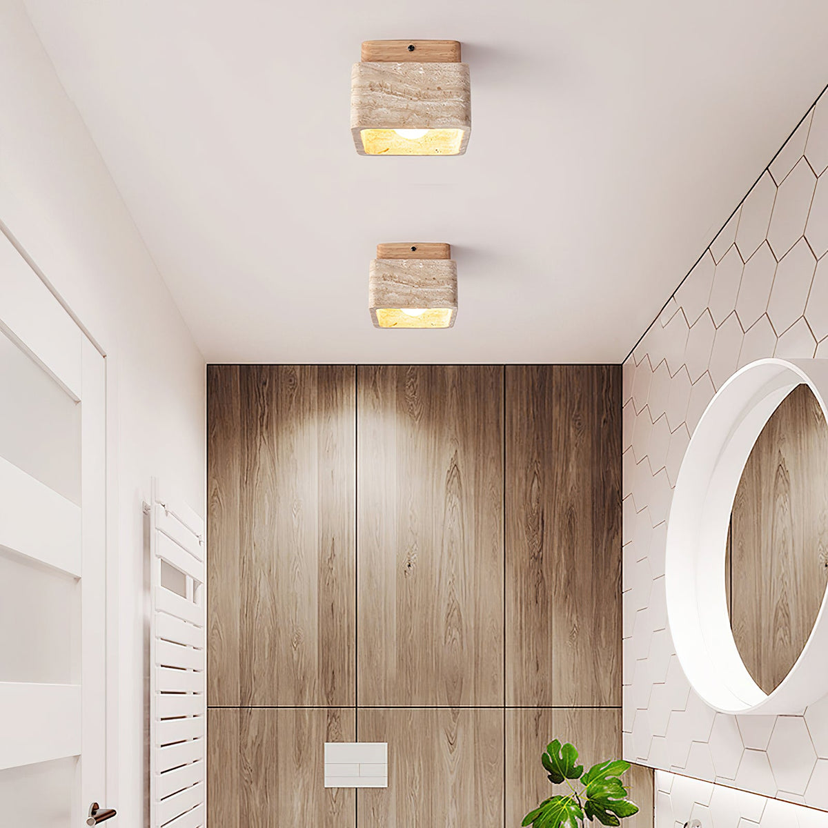 Carso Travertine Ceiling Light — product view 3