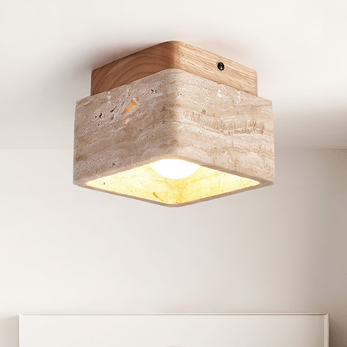 Carso Travertine Ceiling Light — product view 4