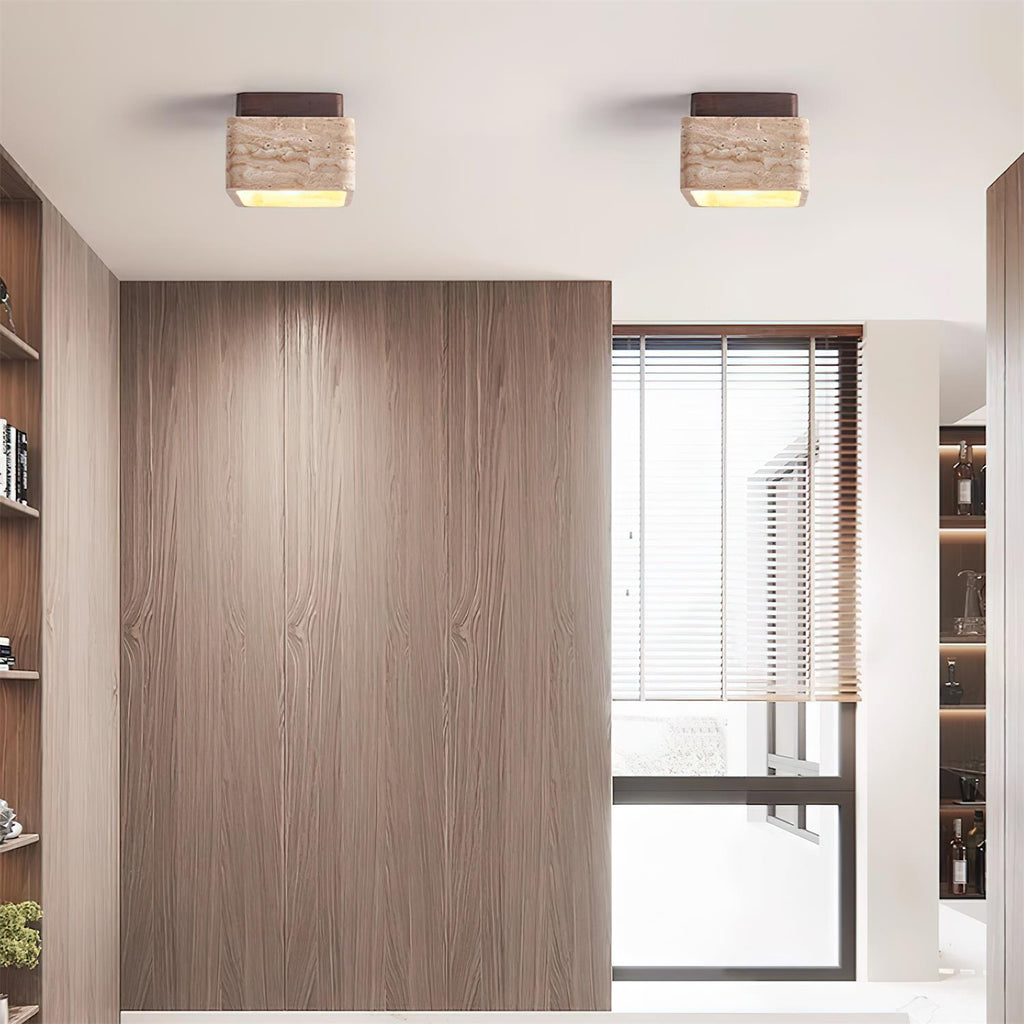 Carso Travertine Ceiling Light — product view 2
