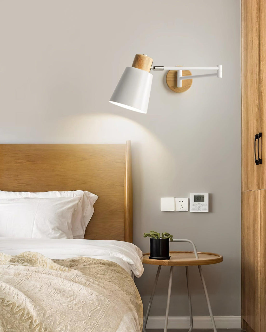 Collin Adjustable Wood Wall Lamp — product view 10
