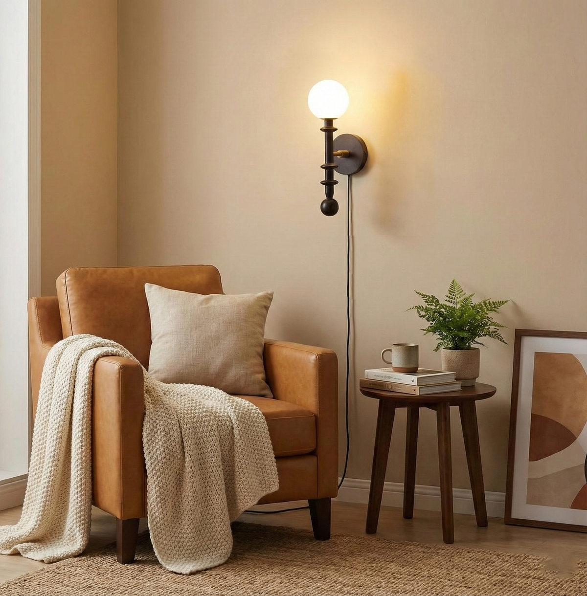 Coslett Wood Plug In Wall Lamp — product view 8