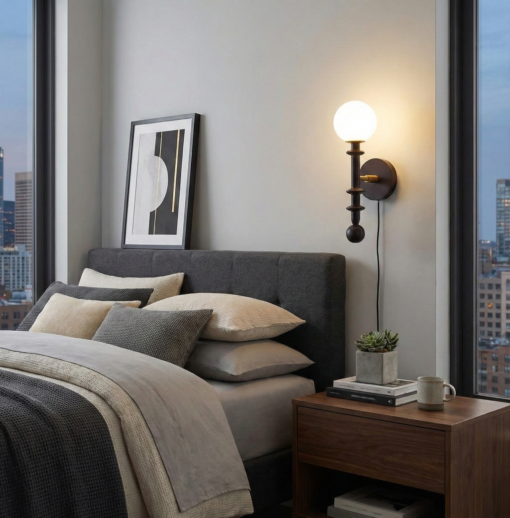 Coslett Wood Plug In Wall Lamp — product view 7