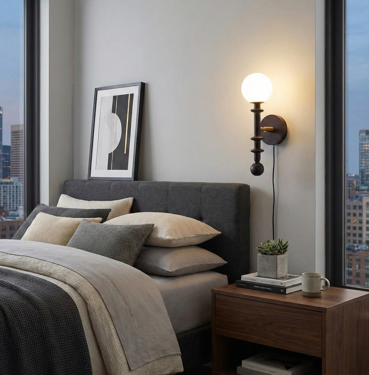Coslett Wood Plug In Wall Lamp — product view 7