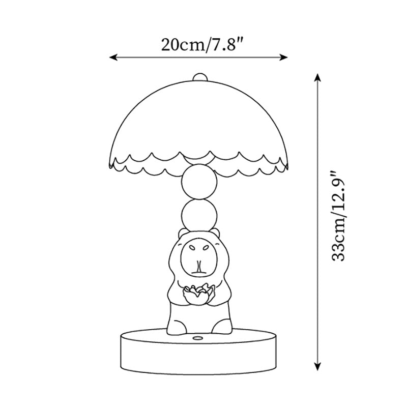 Cute Capibara Metal Table Lamp — product view 5
