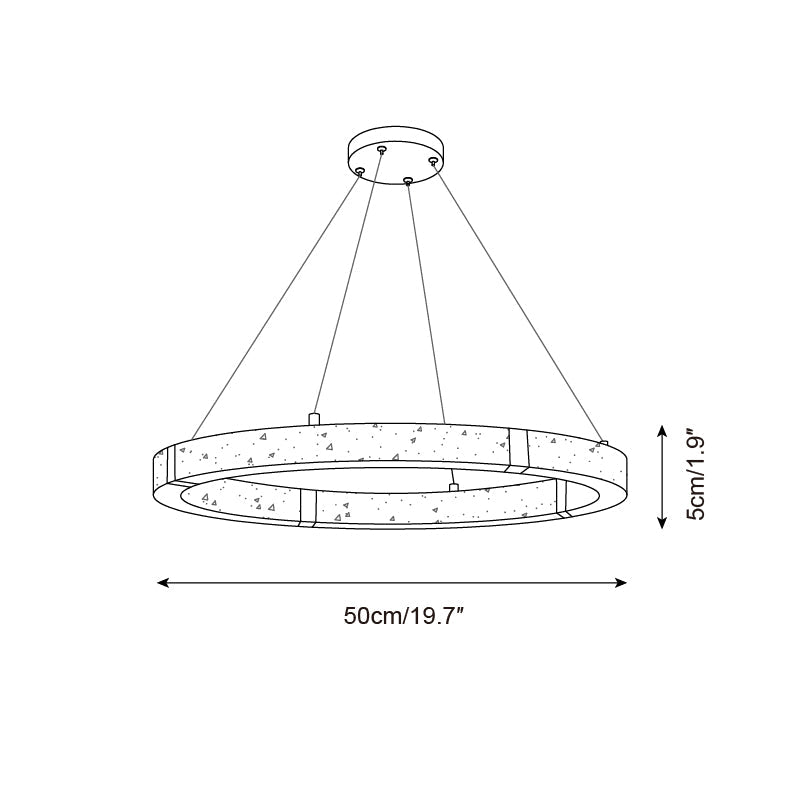 Dainolite Circle Travertine Chandelier — product view 6