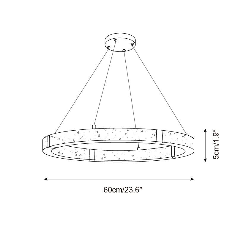 Dainolite Circle Travertine Chandelier — product view 7