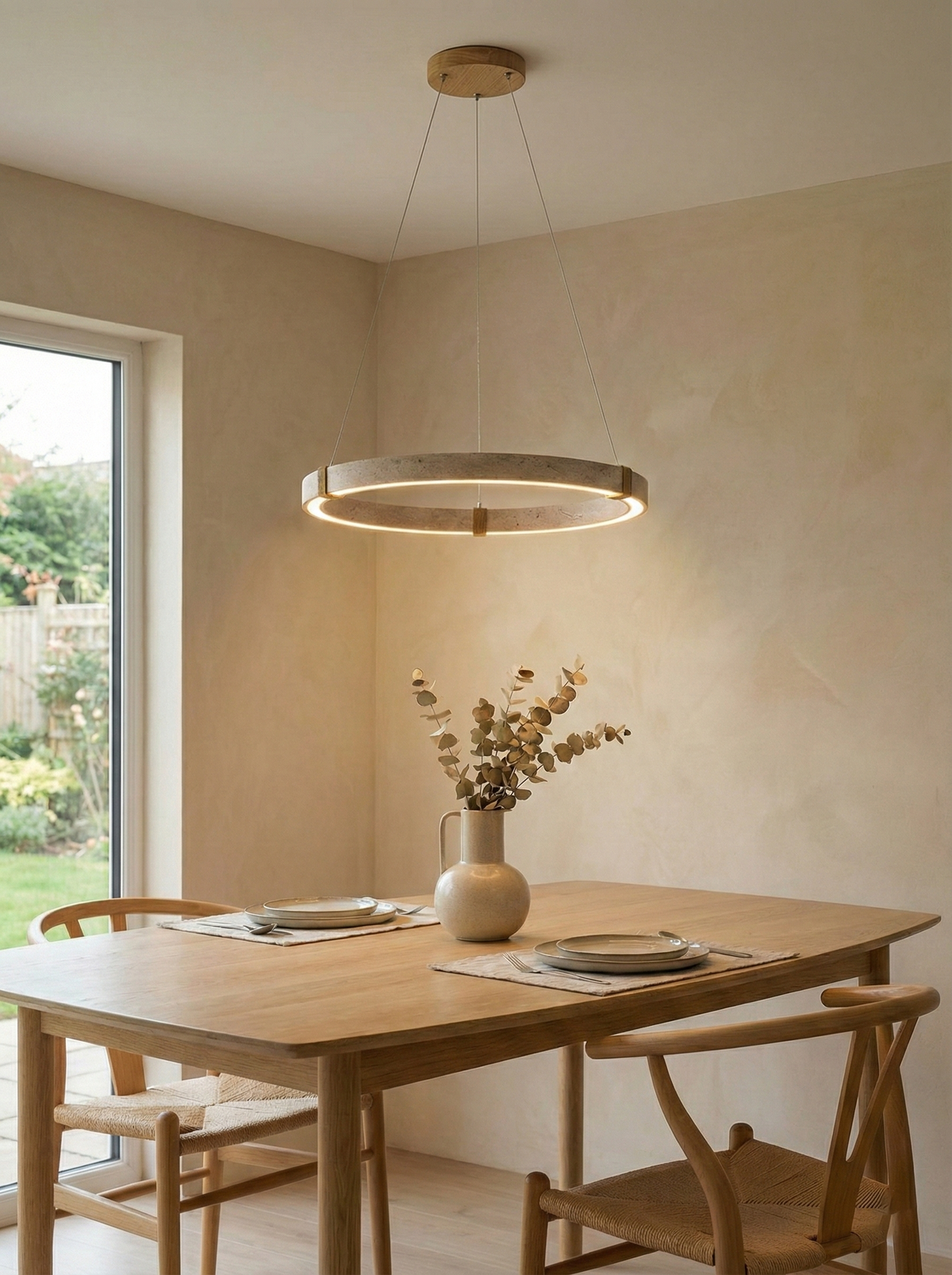 Dainolite Circle Travertine Chandelier — product view 12