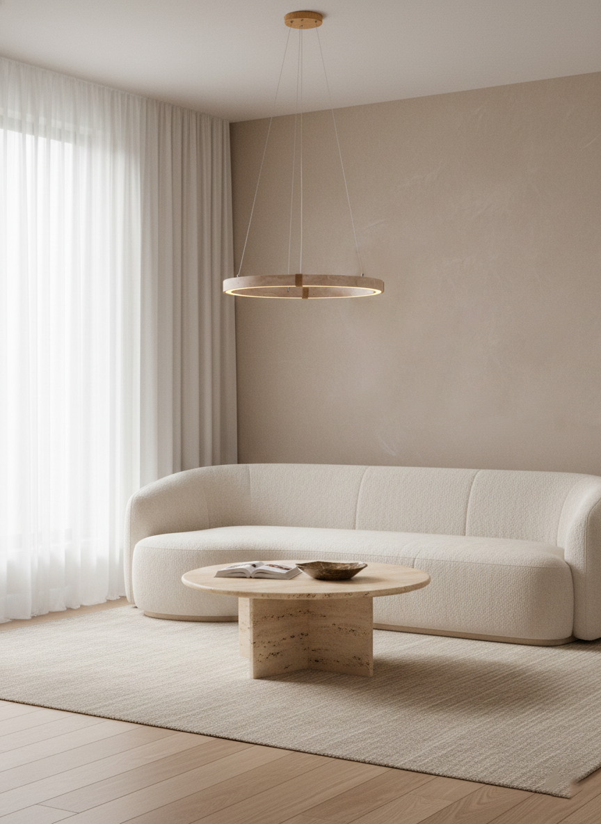 Dainolite Circle Travertine Chandelier — product view 9