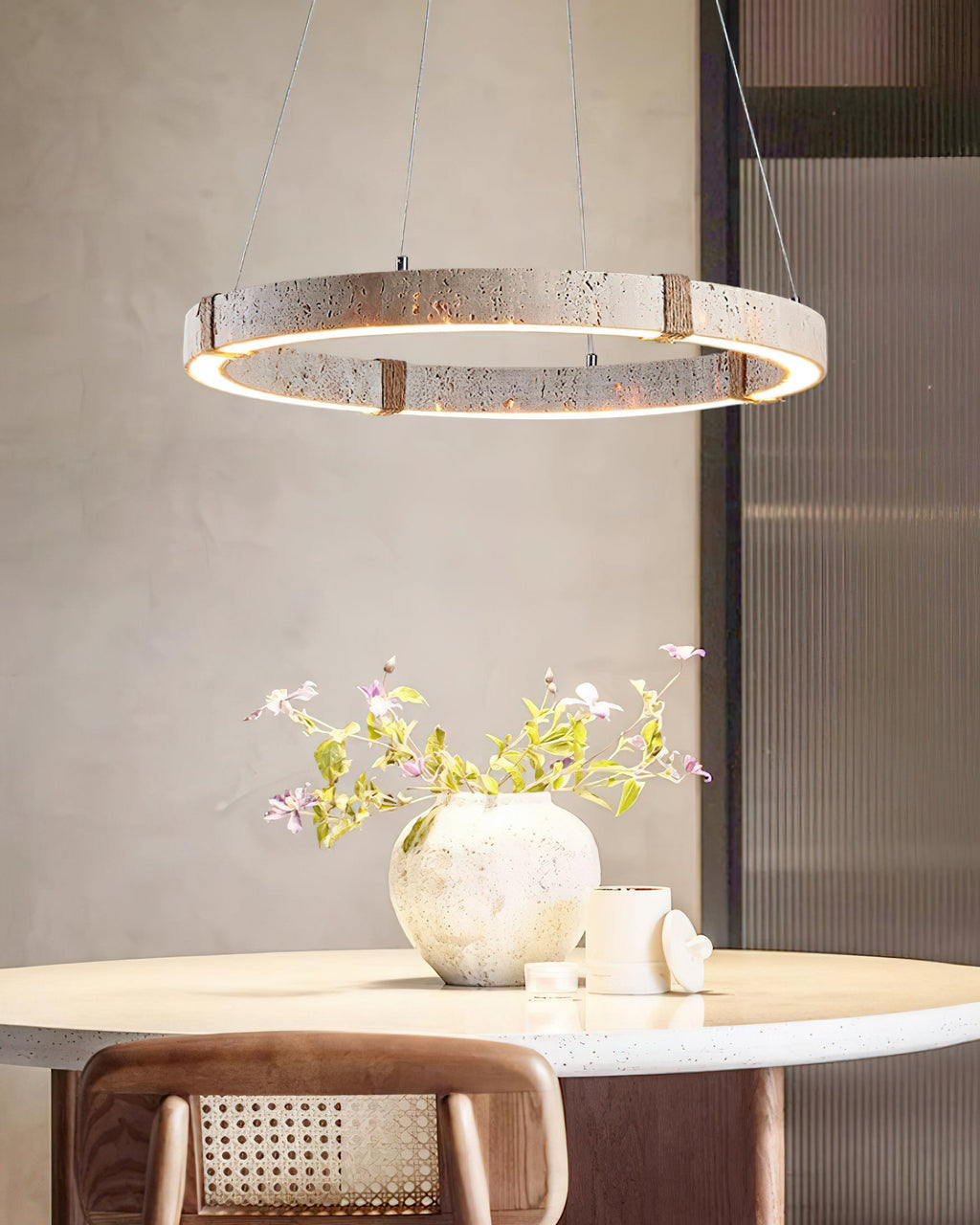 Dainolite Circle Travertine Chandelier — product view 20